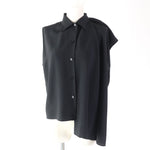 balenciaga Asymmetric Sleeveless Blouse Black