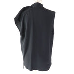 balenciaga Asymmetric Sleeveless Blouse Black