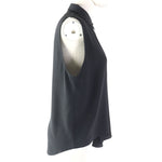 balenciaga Asymmetric Sleeveless Blouse Black