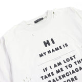 balenciaga Cotton Destroyed T-shirt Ivory S