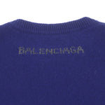balenciaga Cashmere Logo Knit Sweater Blue XS