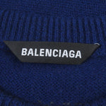 balenciaga Cashmere Logo Knit Sweater Blue XS