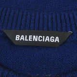 balenciaga Cashmere Logo Knit Sweater Blue XS