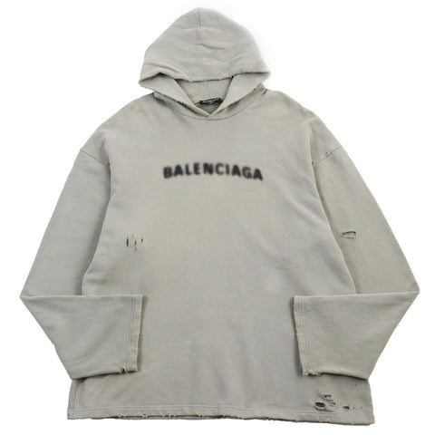 balenciaga Distressed Pixel Logo Pullover XS