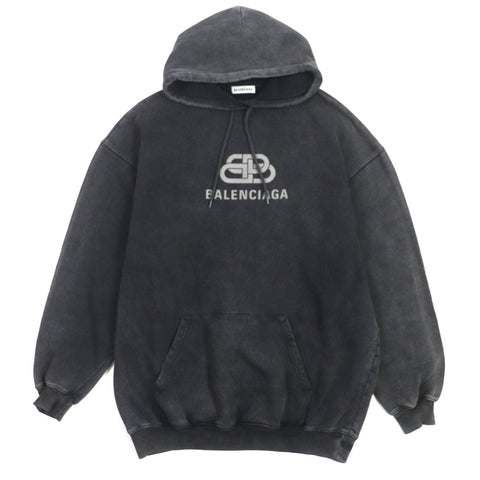 balenciaga Cotton BB Logo Oversized Pullover Hoodie XS