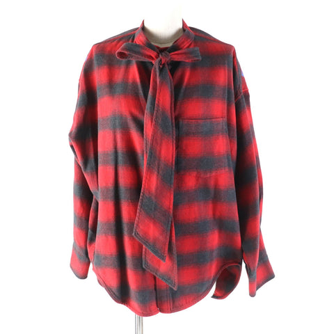 balenciaga Check Pattern Long Sleeve Shirt