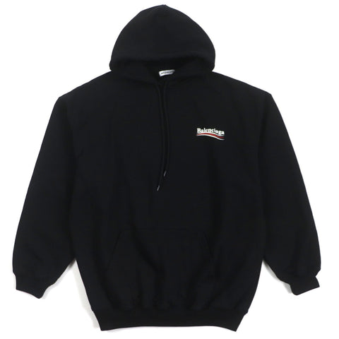 balenciaga Cotton Logo Print Pullover Hoodie