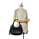 Chanel logo Tasel handbags black leather ladies Chanel