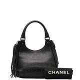 Chanel logo Tasel handbags black leather ladies Chanel