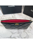19 Medium Lambskin Clutch Bag White Chanel