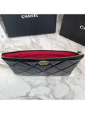 19 Medium Lambskin Clutch Bag White Chanel
