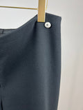 *SUPER HOT* Chanel 22C Black, White Metallic Tweed Trim Silk Jacket and Wide-Leg Trouser Set with Crystal CC Logo Detail Size FR 42-44 (UK 14-16) Jacket RRP ¬£5,420