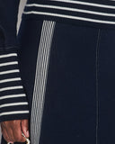 *HOT* Chanel Airline Collection Navy Cashmere Jumper and Mini Skirt Set with Silver Logo Airplane Appliqu√©s Size FR 38 (UK 10)
