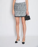 *CURRENT SEASON* Chanel 24P Black & White Denim Floral Print CC Mini Skirt Size FR 36 (UK 8) RRP ¬£2570