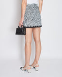 *CURRENT SEASON* Chanel 24P Black & White Denim Floral Print CC Mini Skirt Size FR 36 (UK 8) RRP ¬£2570