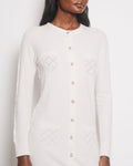 *HOT* Chanel 22A Ivory Long-Line Cashmere igan with Crystal CC Buttons Detail Size FR 38 (UK 10)