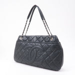 Chanel Matelasse Caviar Skin Chain Tote Bag Shoulder Bag Black