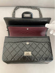 255 Chain Vintage Calfskin Ruthenium  Medium Flap Shoulder Bag Black Chanel