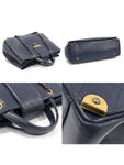 A93518 Navy Calfskin Quilted Metal Chain Tote 2WAY 23rd Unit Chanel