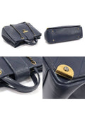 A93518 Navy Calfskin Quilted Metal Chain Tote 2WAY 23rd Unit Chanel