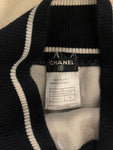 *HOT* Chanel Airline Collection Navy Cashmere Jumper and Mini Skirt Set with Silver Logo Airplane Appliqu√©s Size FR 38 (UK 10)