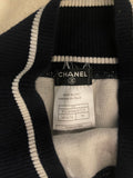 *HOT* Chanel Airline Collection Navy Cashmere Jumper and Mini Skirt Set with Silver Logo Airplane Appliqu√©s Size FR 38 (UK 10)