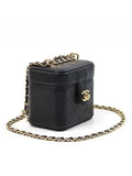 AP3459 Black Lambskin Mini Vanity Chain Cross Bag Chanel