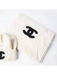 23A CC Logo Cashmere Muffler Ivory AA9256 Chanel