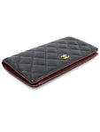 A31509 Black caviar gold classic long flap wallet 16th Chanel