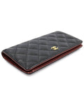 A31509 Black caviar gold classic long flap wallet 16th Chanel