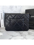 19 Medium Lambskin Clutch Bag White Chanel