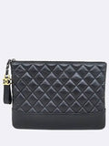 A84287 Black Vintage Leather Quilted Gabriel New Medium Clutch Bag Chanel