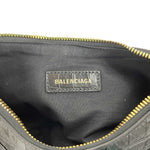 balenciaga - XS Shoulder Bag Crocodile Embossed Black Studded Shoulder Bag NEW