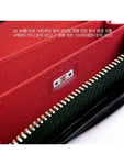 19 Zip Around Lambskin Card Wallet Black Chanel