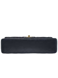 A01112 Black Lambskin Gold Classic Medium Chain Shoulder Bag Chanel