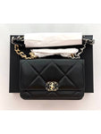 19 Chain Lambskin Cross Bag Black Chanel