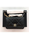 19 Chain Lambskin Cross Bag Black Chanel