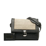 balenciaga Afternoon Leather Canvas Shoulder Bag