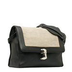 balenciaga Afternoon Leather Canvas Shoulder Bag
