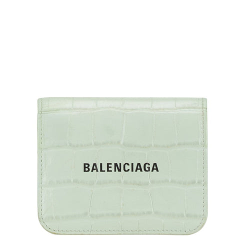 balenciaga Croc Embossed Leather Wallet