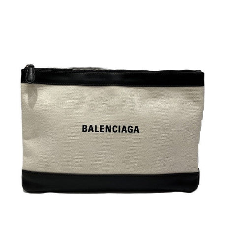 balenciaga Canvas Leather Clutch Bag 420407