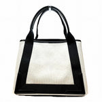 balenciaga Cabas Canvas Leather Tote Bag