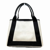 balenciaga Cabas Canvas Leather Tote Bag