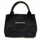 balenciaga Cabas Canvas Leather Tote Bag