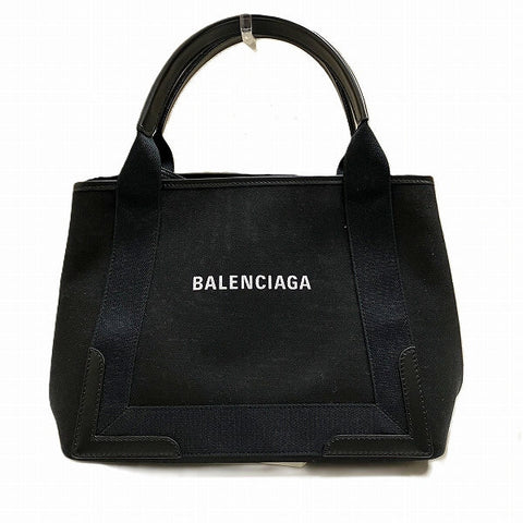 balenciaga Cabas Canvas Leather Tote Bag
