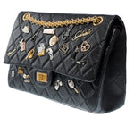 Chanel Lucky Charms 2.55 double New shoulder bag in black quilted leather, AGHW