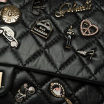 Chanel Lucky Charms 2.55 double New shoulder bag in black quilted leather, AGHW