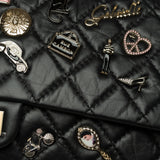Chanel Lucky Charms 2.55 double New shoulder bag in black quilted leather, AGHW