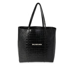 balenciaga Crocodile-Embossed Leather Small Everyday Tote
