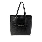 balenciaga Crocodile-Embossed Leather Small Everyday Tote